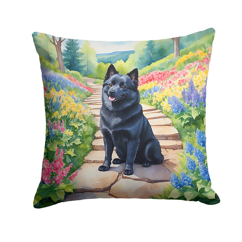 2635 Spring Path Throw Pillow, 18Hx18W, Schipperke 6708